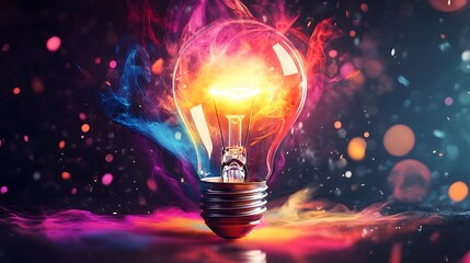 Poster - Dynamic light burst studio photography creative close-up artistic concept of illumination
