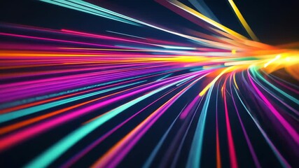Aufkleber - Dynamic High-Speed Motion Abstract with Vibrant Colorful Light Trails