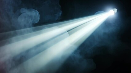 Poster - Dramatic Spotlight Beam with Foggy Background Illuminating Dark Space