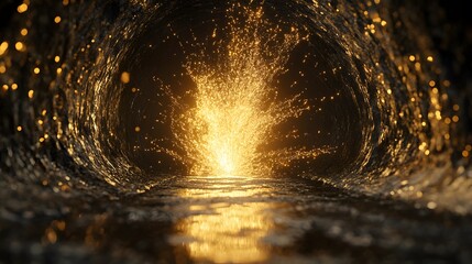 Poster - Explosive eruption in underground tunnel urban environment high-impact visual content dramatic perspective
