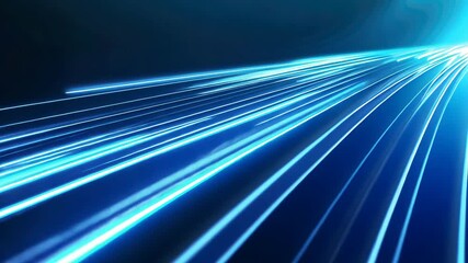 Poster - Futuristic High-Speed Motion Lines with Neon Blue Light Effects