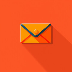 Poster - An orange envelope with a blue border