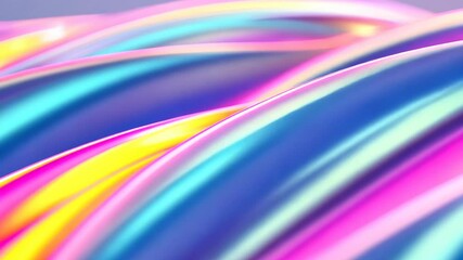 Poster - Vibrant Closeup of Abstract Colorful Waves with Shimmering Effects