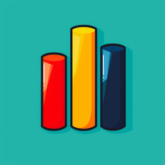Poster - Three colored bars are shown on a blue background