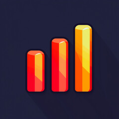 Poster - A graphic of three orange bars with a black background