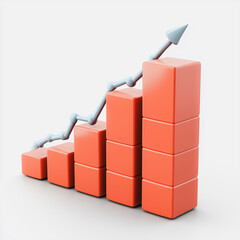 Poster - A red stack of blocks with a blue arrow pointing upwards