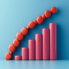Poster - A series of red and blue cubes are arranged in a way that resembles a graph