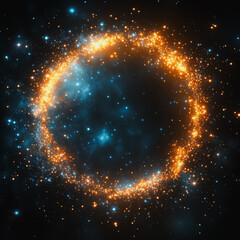 Poster - A glowing orange and blue circle of stars