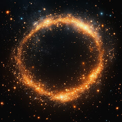 Poster - A glowing orange circle of stars in the sky