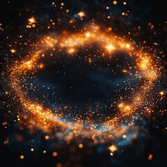Poster - A bright orange starry sky with a dark blue background