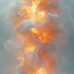 Sticker - The image is a colorful, abstract representation of fire with orange