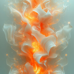 Sticker - The image is a colorful, abstract representation of fire with orange