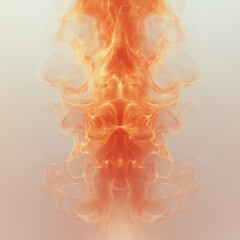 Poster - The image is a colorful, abstract representation of fire with orange