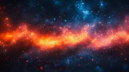 Poster - A blue and orange galaxy with a lot of stars