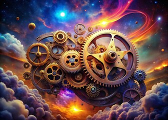 Poster - Surreal ERP System Gears: Abstract 4K High-Resolution Stock Photo