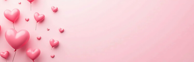 Aufkleber - Pink Heart Banner Card Features A Minimalist Design With Ample Copy Space For Adding Personalized Messages Or Text Overlays. 00003