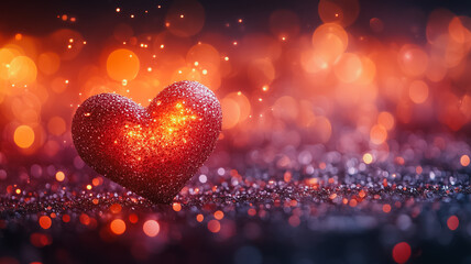 Poster - A heart made of glitter is on a black background