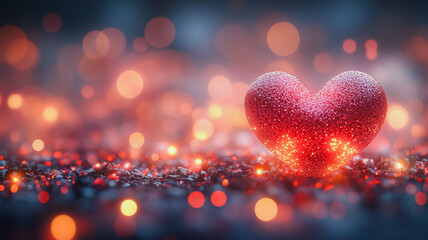 Poster - A heart made of glitter is on a black background