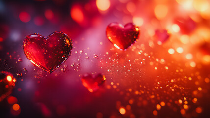 Poster - A red heart with a blurry background