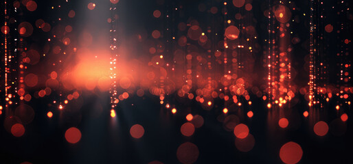 Aufkleber - Background for presentation with a dark mood, black out. little Red lights in the darkness. Abstract.