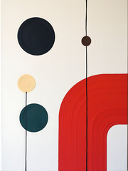 Poster - Modern Art Acrylic Canvas Painting Featuring Minimalist Abstract Stain And Shape Elements In A Creative And Modern Style. 00003