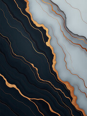 Poster - Marble Texture Background Banner Featuring Black, Grey, And Gold Veins, Generated Using Artificial Intelligence Technology And Algorithms. 00002