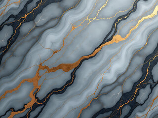 Poster - Marble Texture Background Banner Features Grey, Black, And Gold Veins, Created With E Design For A Realistic Look. 00002