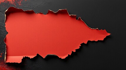 Poster - Red torn paper revealing a contrasting black background, suggesting creativity and innovation.