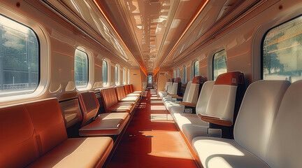 Aufkleber - A beautiful of bullet train interior with rotating seats.