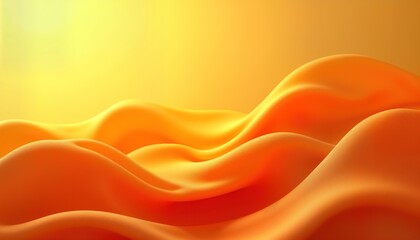 Aufkleber - Abstract illustration with smooth orange, yellow gradient waves. Vibrant coloration creates sunlit radiant effect. Modern design abstract pattern perfect for backgrounds wallpapers. Artistic,