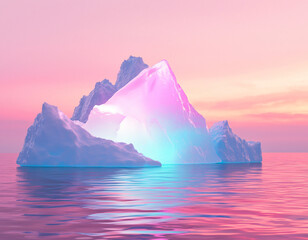 Sticker - Pink Iceberg Sunset