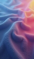 Wall Mural - Digital Artwork of Flowing Fabric Texture with Gradient from Blue to Pink and Soft Glowing Light