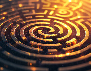 Poster - Golden Spiral Maze