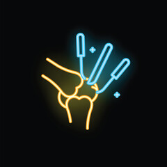 Poster - Neon style icon representing orthopedic surgery, ideal for websites and mobile apps