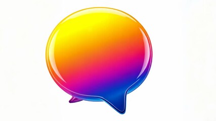 Aufkleber - 3d icon Vibrant speech bubble showcasing colorful conversations and social media engagement, with a transparent background for flexible usage