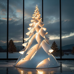 Poster - Christmas tree looking like an architectural element.