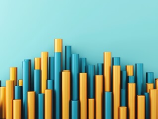 Poster - Growing turquoise and gold bars showing opportunity concept