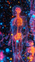 Poster - Glowing Human Anatomy A Digital Exploration of Interconnected Bodily Systems and Networks