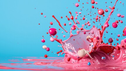 Poster - Vivid Color Explosion   Abstract Paint Splatter Digital