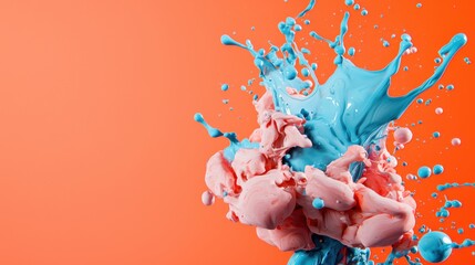 Poster - Vibrant Fluid Explosion of Colorful Paint Splatters