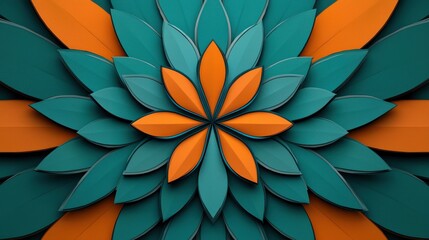 Poster - Vibrant Geometric Floral Mandala Digital
