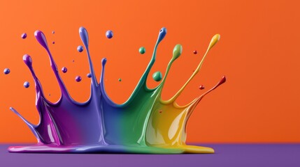 Poster - Vibrant Liquid Splash and Color Explosion in Dynamic Movement