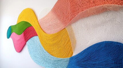 Poster - Vibrant Geometric Patterns Forming Dynamic Textured Artwork