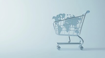 Global Shopping Cart  World Map in Shopping Trolley