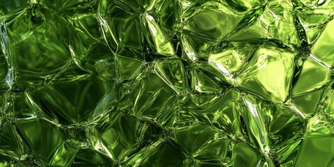 Poster - Green abstract background featuring a decorative glass texture, creating a visually striking surface. This green abstract background enhances any creative project with its unique design.