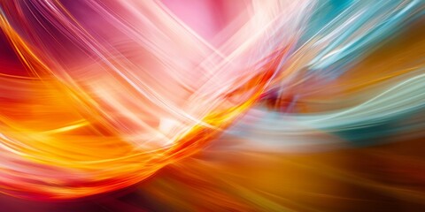 Leinwandbilder - Abstract representation of motion blur with dynamic light effects, showcasing the interplay of colors and shapes. This motion blur abstract captures the essence of movement through light.