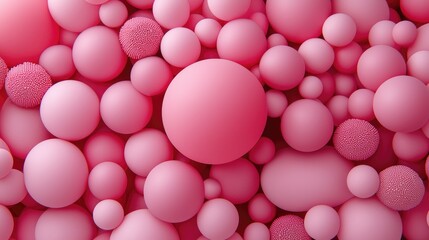Poster - Vibrant pink spheres display abstract art indoor environment creative viewpoint visual texture exploration