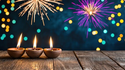 Poster - Vibrant and Colorful Fireworks Display Lighting Up the Nighttime Sky