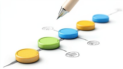 Poster - Colorful Drawing of Circles and Shapes for Educational Planning and Business Concept