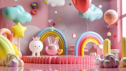 Wall Mural - birthday cartoon decoration